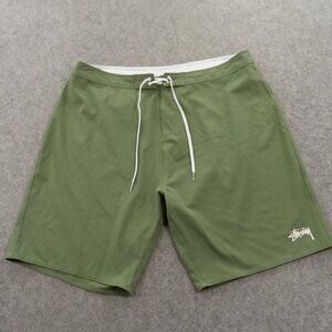 Stussy Men's Olive Green Swim Trunks